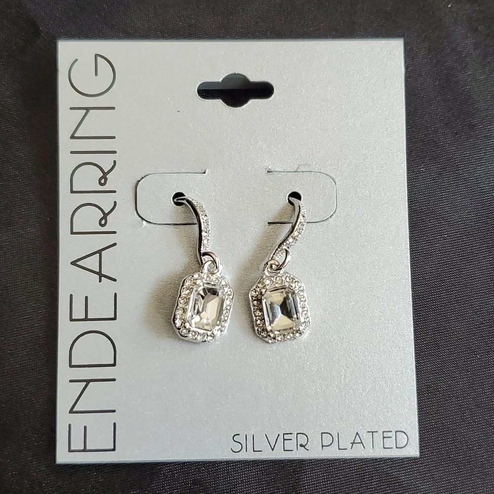Silver Plated Crystal Earrings